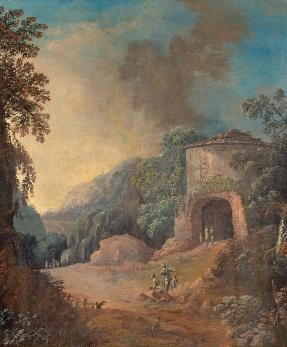 Vincenzo Martinelli-Paesaggio con rovine e figure  